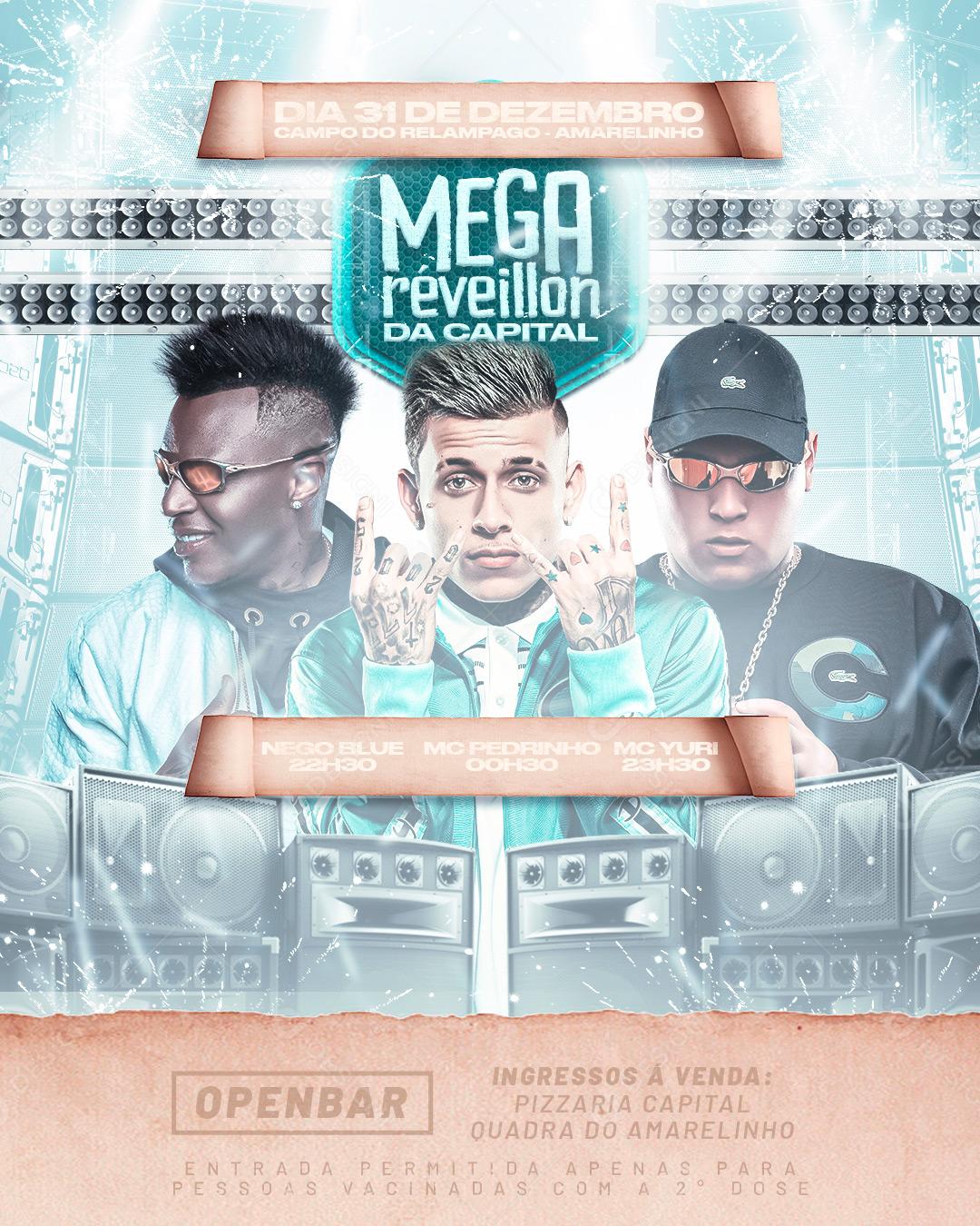 Post Flyer Feed Artistas Cantores Social Media PSD Editável