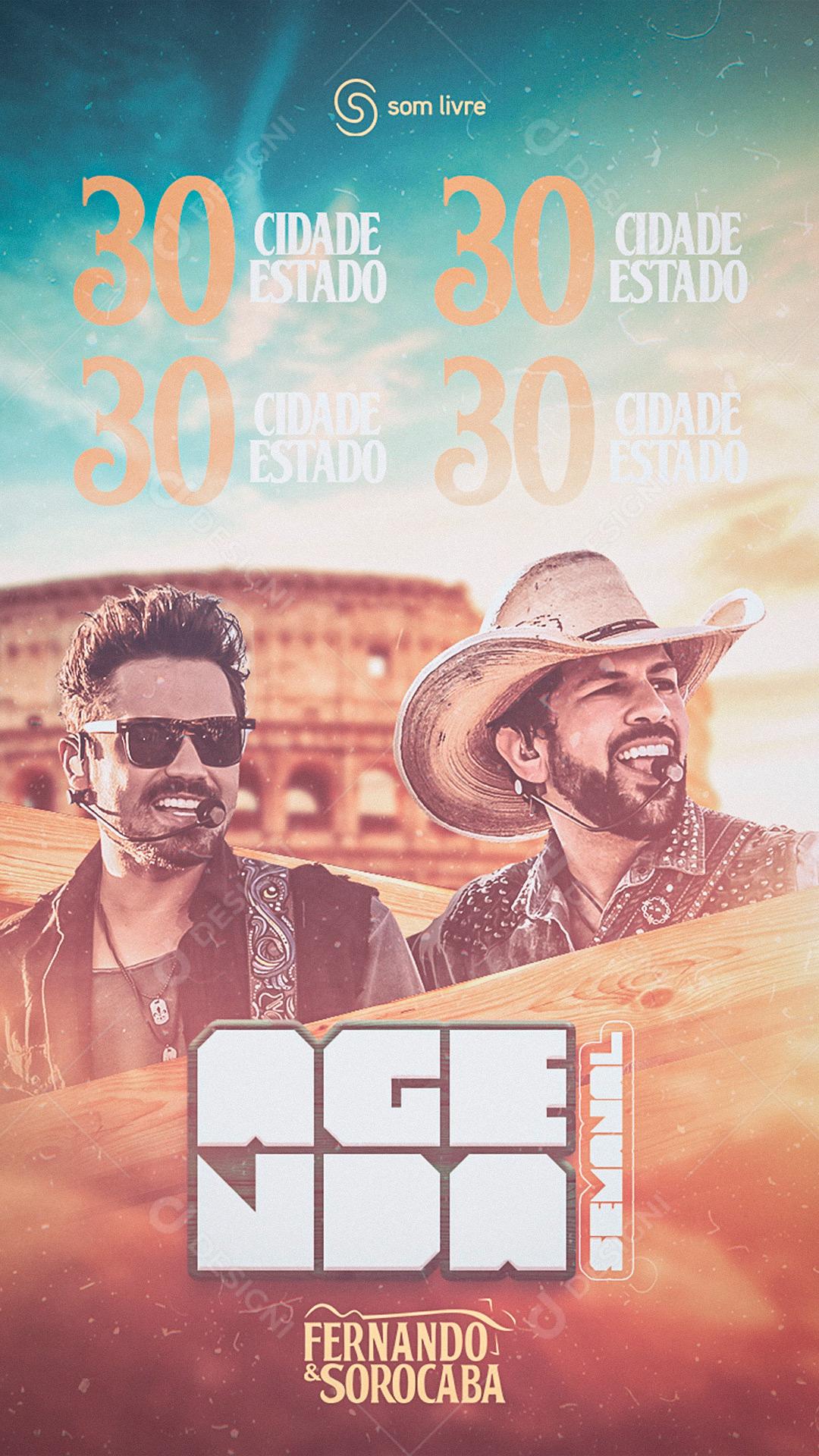 Post Flyer Story Fernando e Sorocaba Social Media PSD Editável