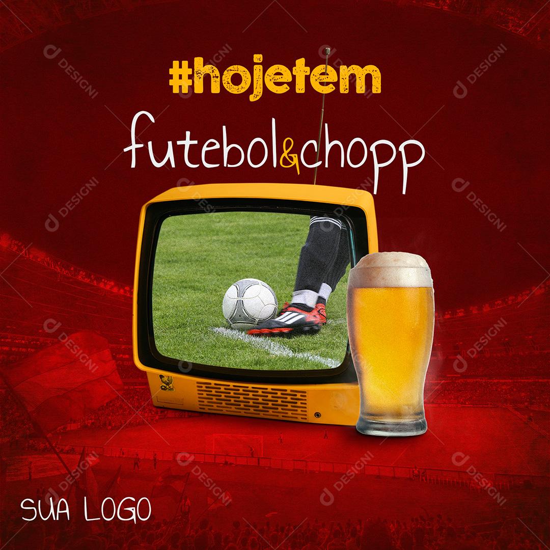 Post Futebol E Chopp Bares Social Media PSD Editável