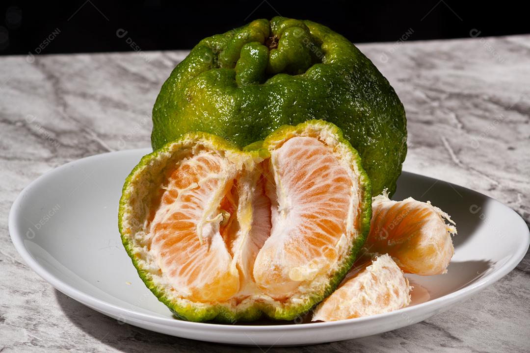 Fresh Tangerines On The Table. Selective Focus Image JPG
