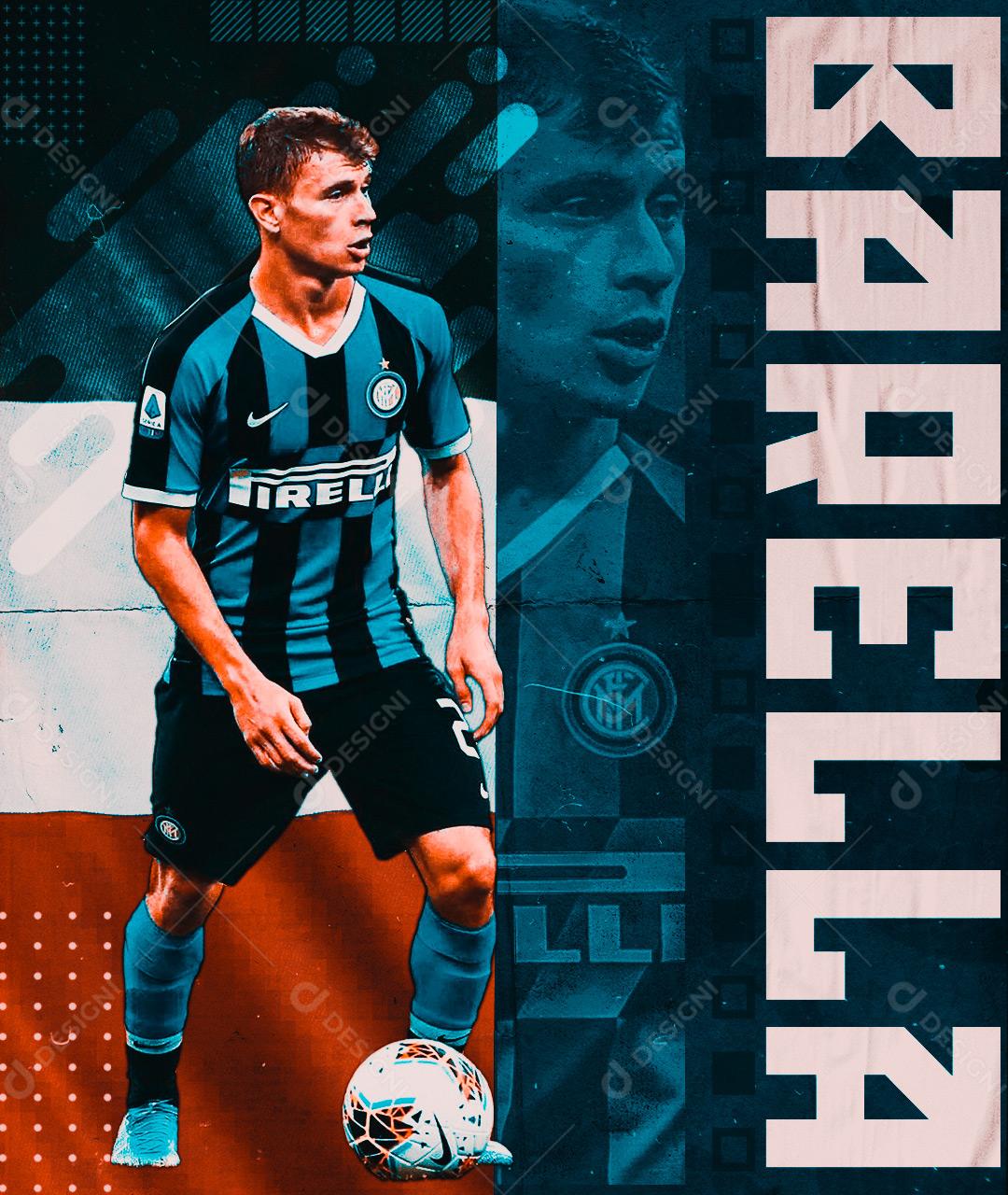 Post Flyer Jogador de Futebol Social Media PSD Editável