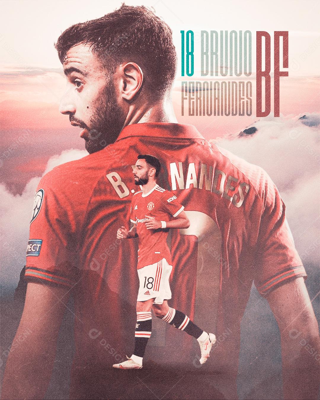 Post Flyer Jogador de Futebol Social Media PSD Editável