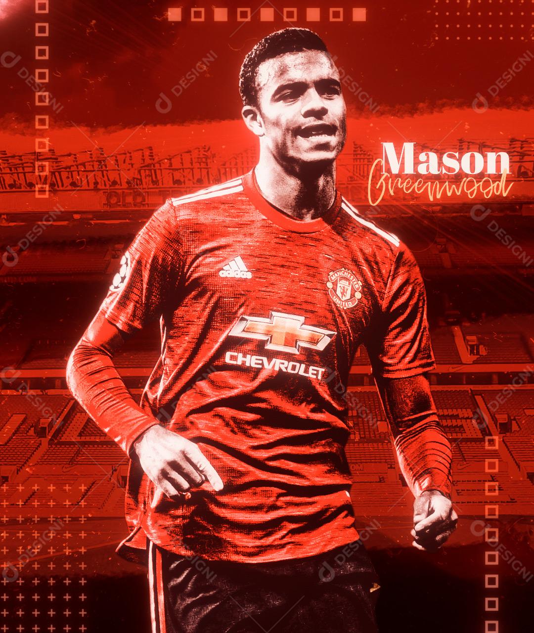 Post Flyer Jogador de Futebol Social Media PSD Editável