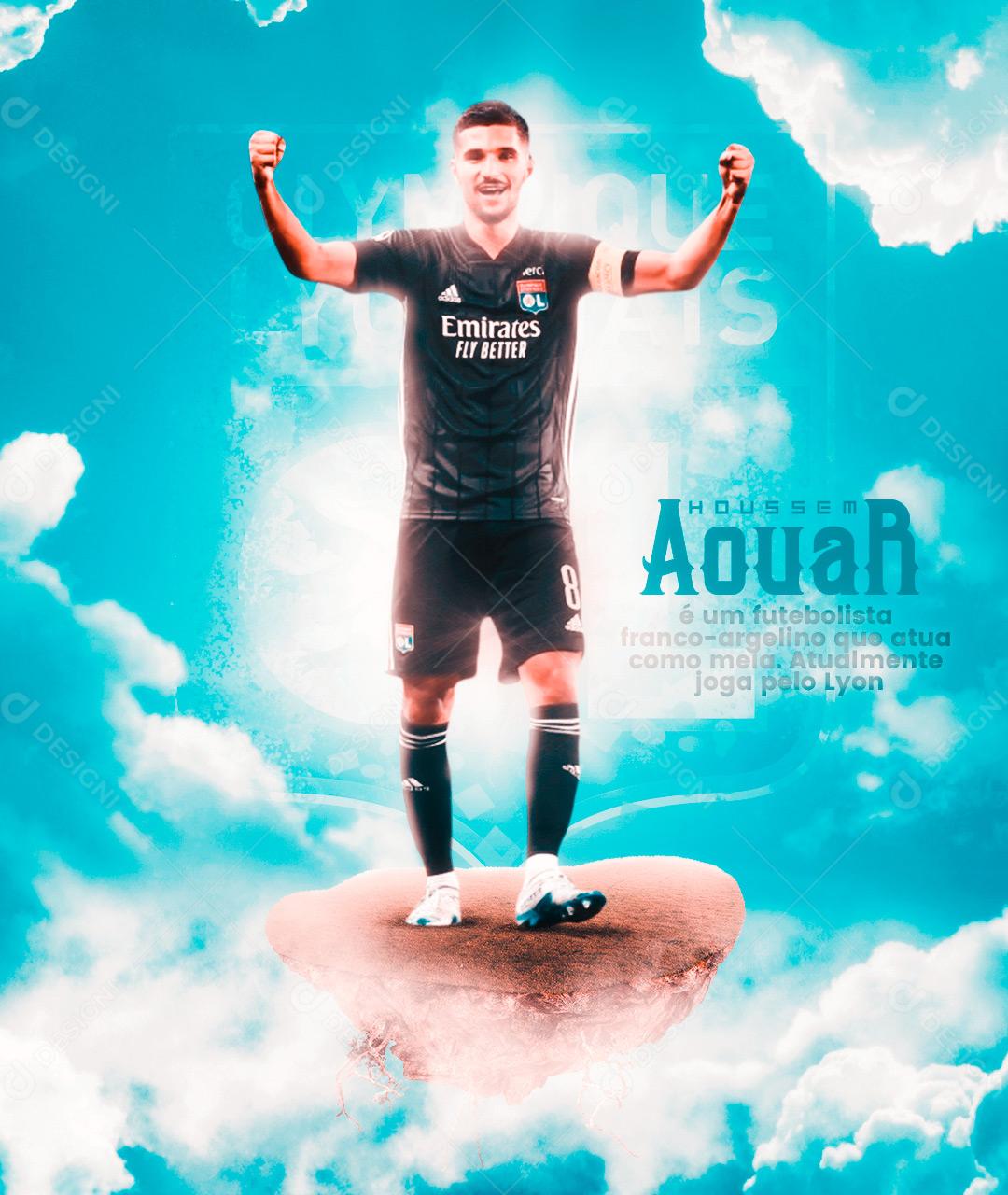 Post Flyer Jogador de Futebol Social Media PSD Editável