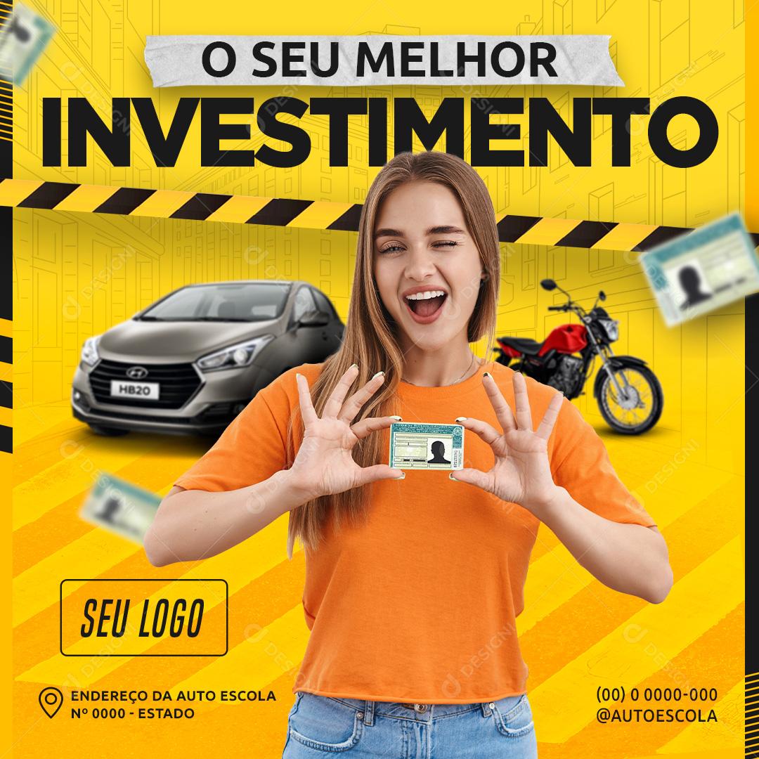 O Seu Melhor Investimento Carteira de Motorista Social Media PSD Editável