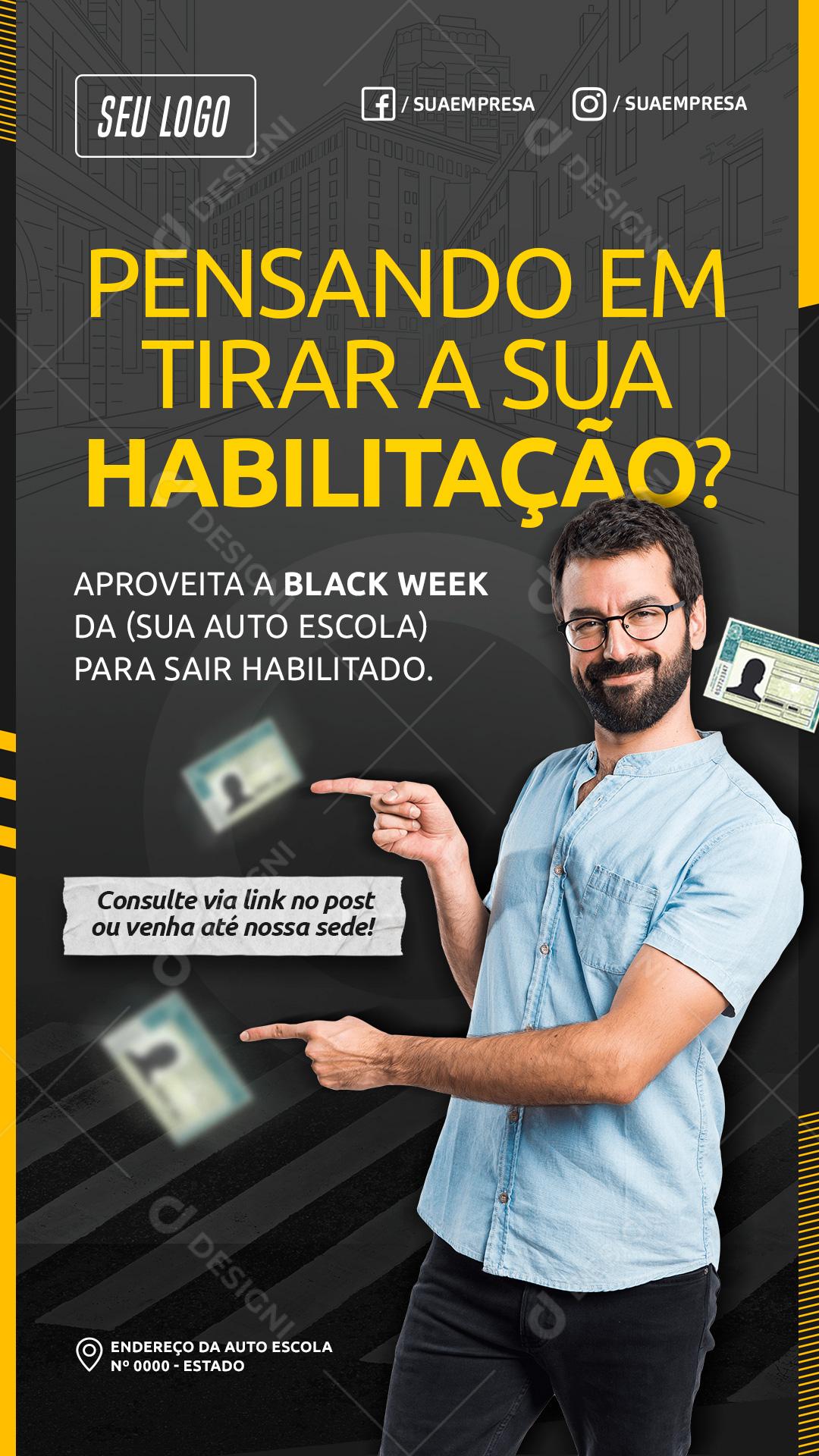 Pensando Em Tirar A Sua Habilitação Aproveita A Black Week Social Media PSD Editável