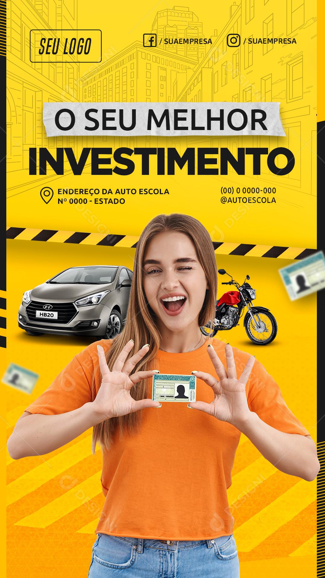O Seu Melhor Investimento Carteira de Motorista Social Media PSD Editável
