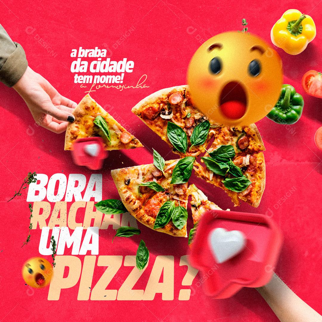 Bora Rachar Uma Pizza Social Media PSD Editável