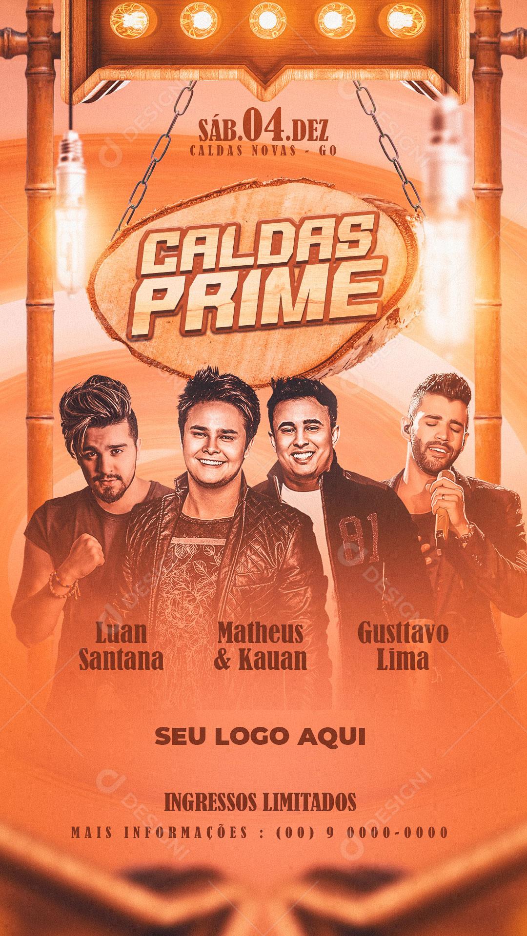 Flyer Story Evento Caldas Prime Social Media PSD Editável