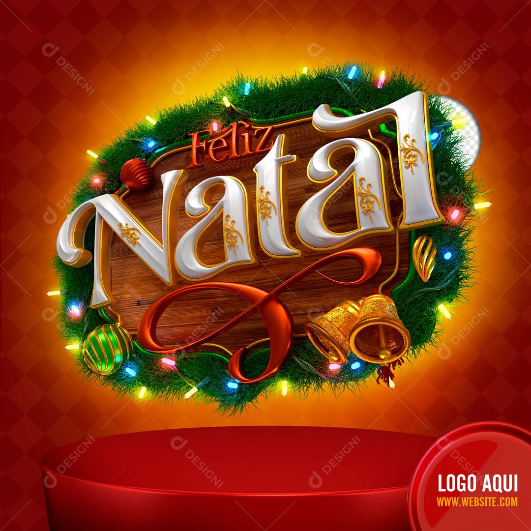 Feliz Natal Selo 3D Para Composição PSD Editável