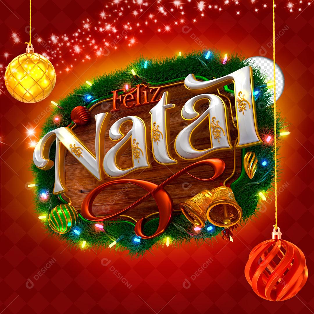 Feliz Natal Selo 3D Para Composição PSD Editável