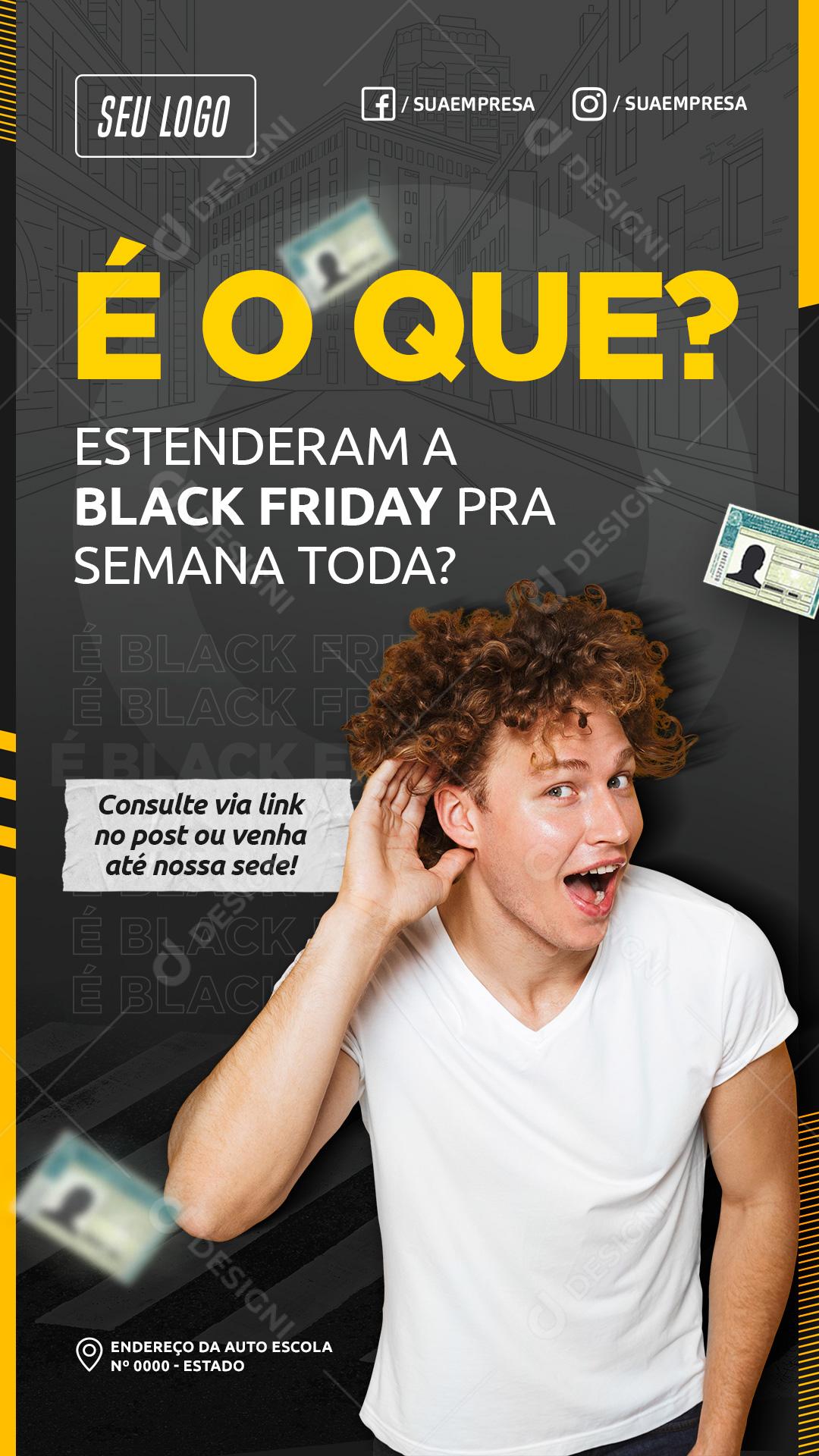 Estenderam a Black Friday Para A Semana Toda  Social Media PSD Editável