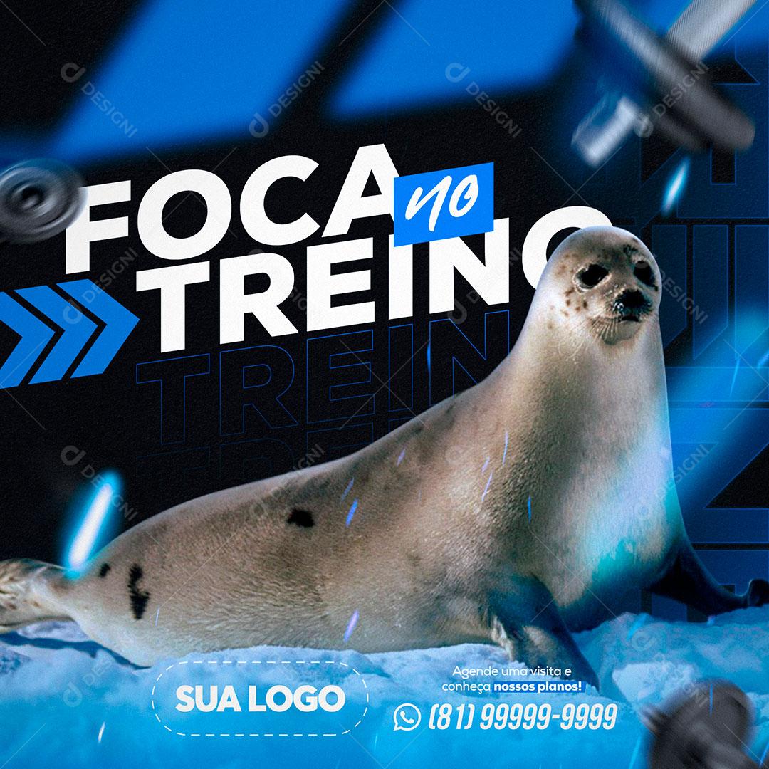 Social Media Academia Foca no Treino Post Feed PSD Editável