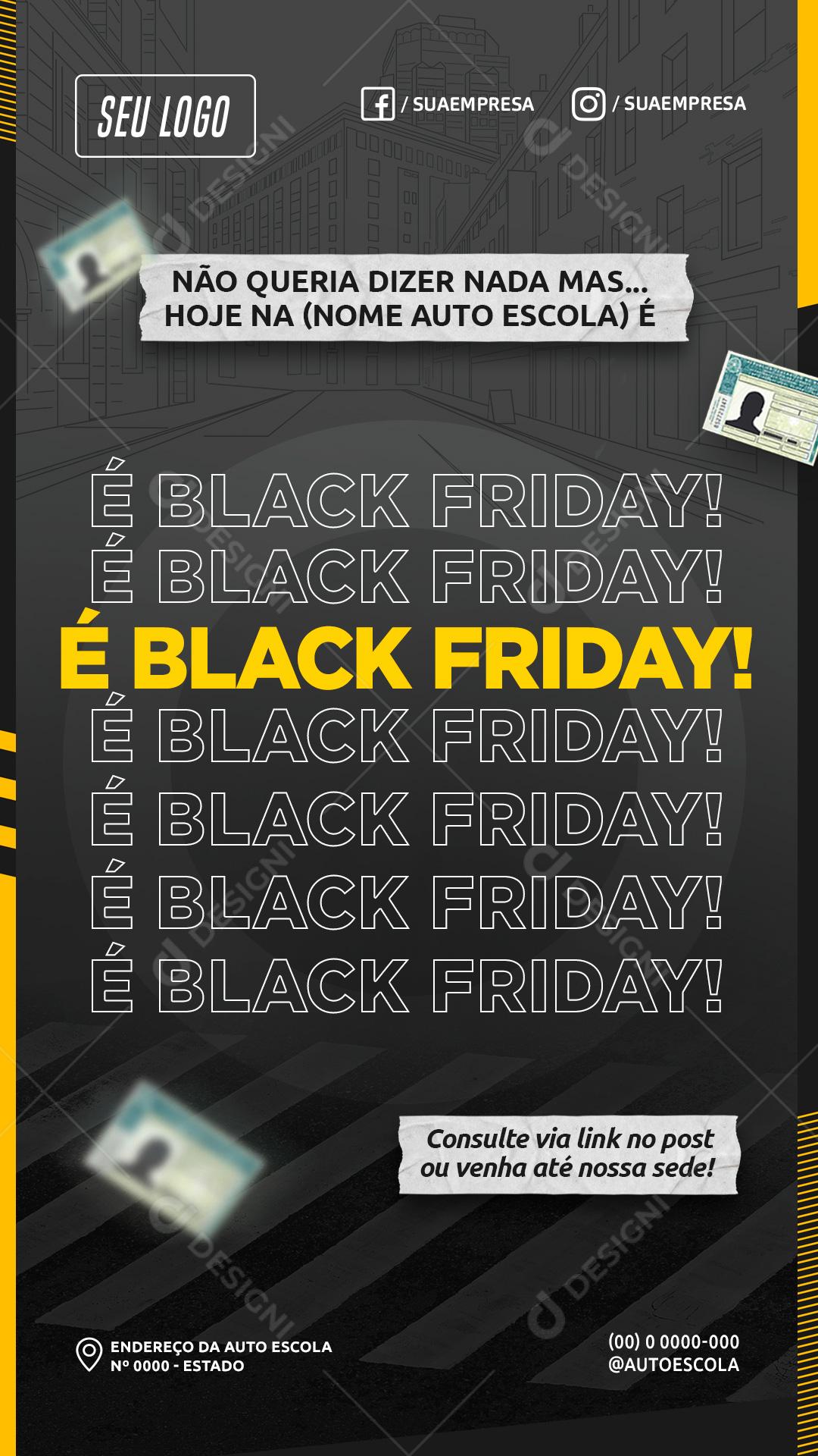 Black Friday Na Auto Escola Social Media PSD Editável