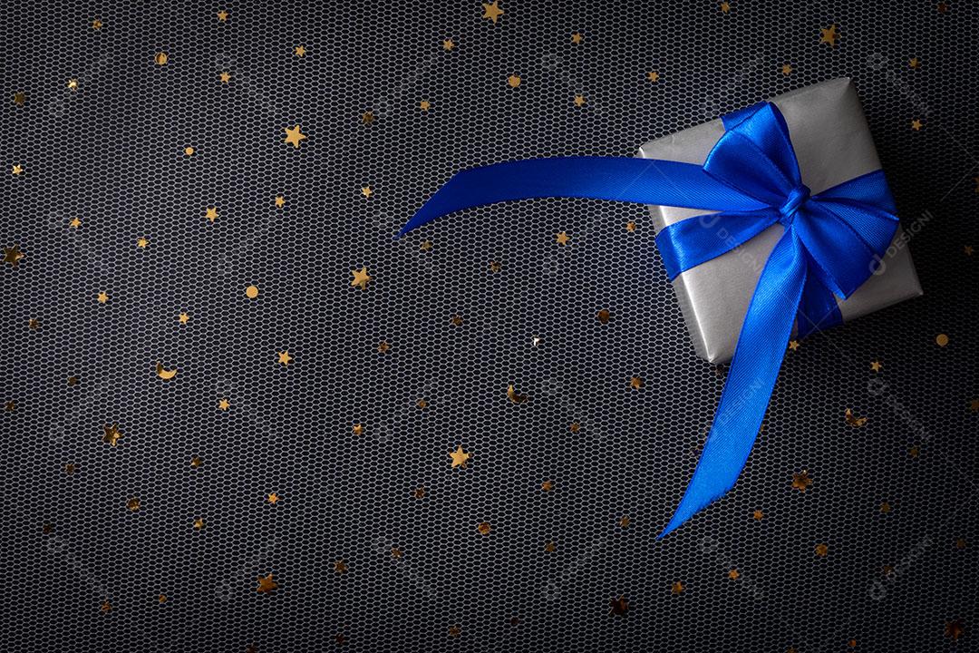 Foto Fundo Estrelado Caixas Presentes Natal Embrulhadas Cartaz Natal Horizontal Cartões Site Imagem JPG