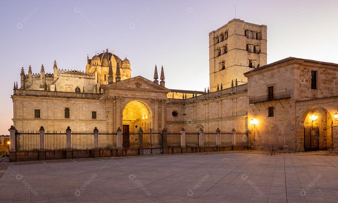 Foto Catedral Zamora Espanha Hora Azul Imagem JPG