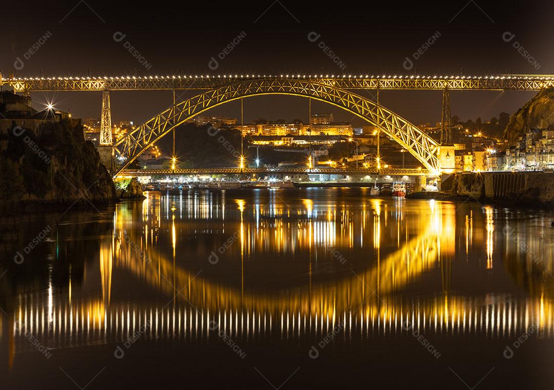 Foto Ponte d Luis Porto Portugal Fotografia Noturna Imagem JPG