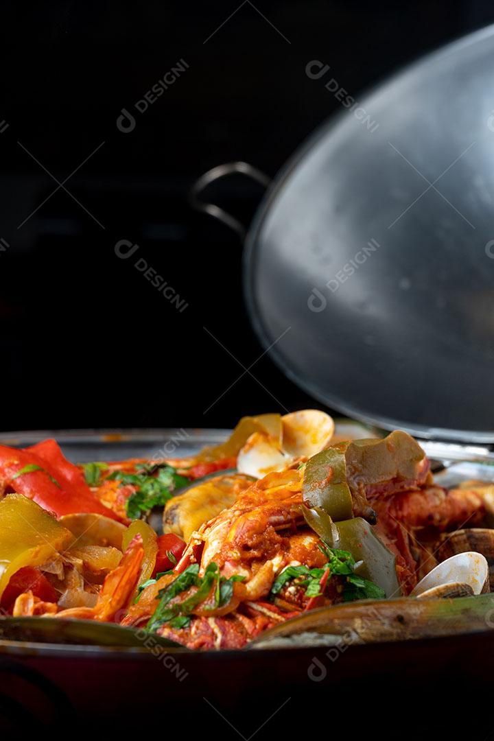 Foto Prato Típico Português Lagosta Camarão Mexilhão Legumes Imagem JPG