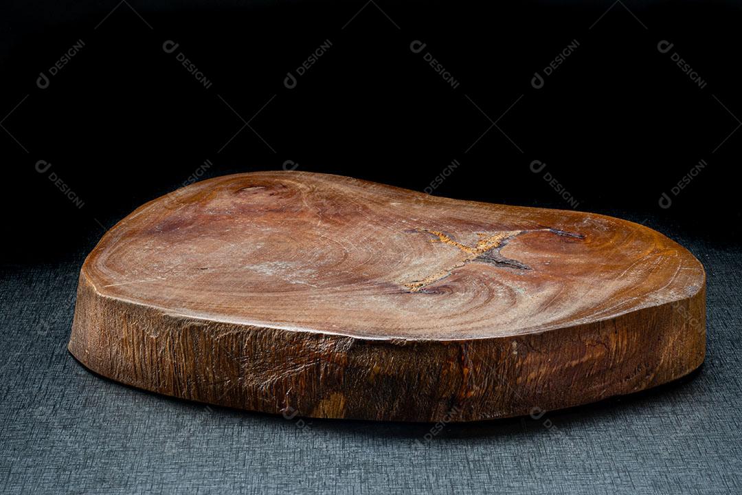 Foto Placa Madeira Tabua Rústica Fundo Preto Imagem JPG