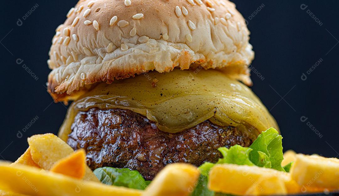 Foto Comida Hambúrguer Batata Fritas Imagem JPG