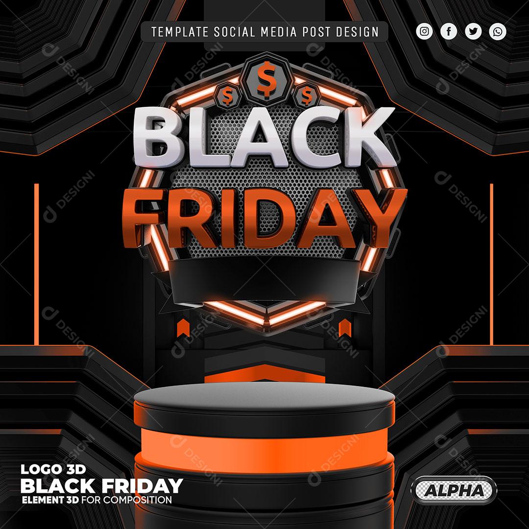 Post Feed Template Black Friday Social Media PSD Editável