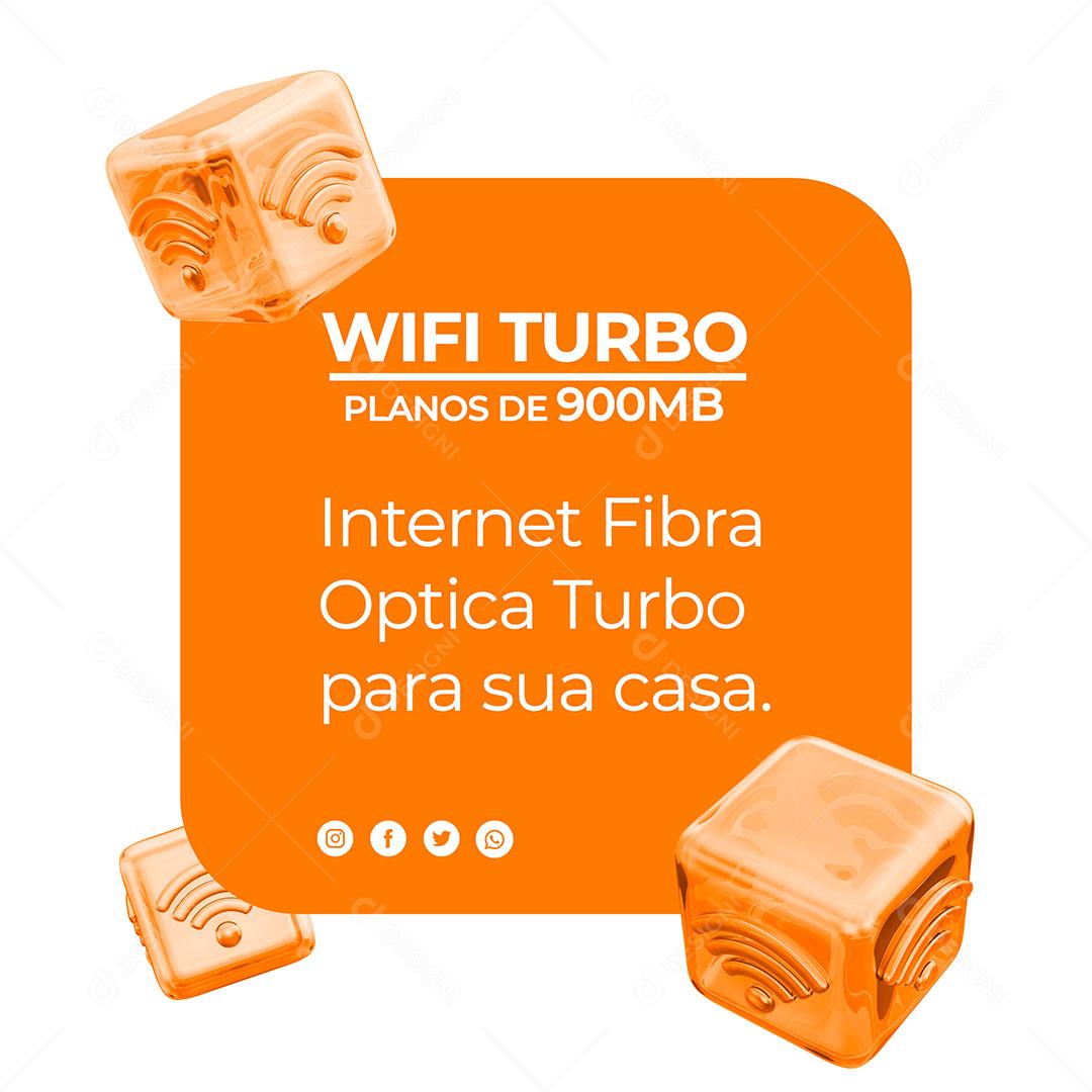 Social Media Provedor de Internet Wi-fi Turbo Planos de 900Mb PSD Editável