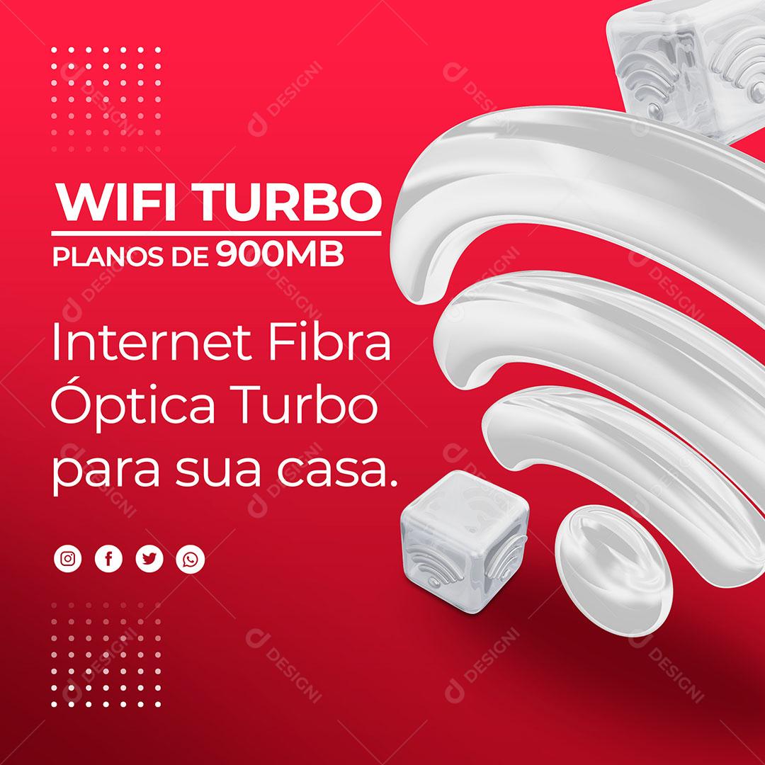 Social Media Provedor de Internet Wi-fi Turbo Planos de 900Mb PSD Editável