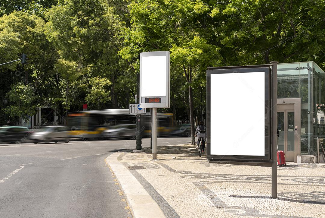 Foto Outdoor Vazio Cidade Simulação para Publicidade Imagem JPG