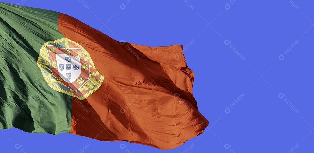 Foto Bandeira Portugal Vento Fundo Céu Azul Imagem JPG