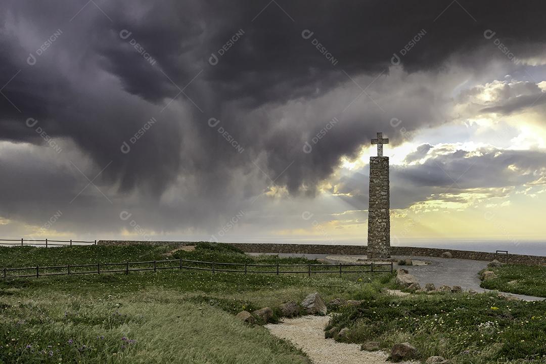 Foto Marco Simboliza Ponto Mais Ocidental Continente Europeu Cabo Roca Imagem JPG