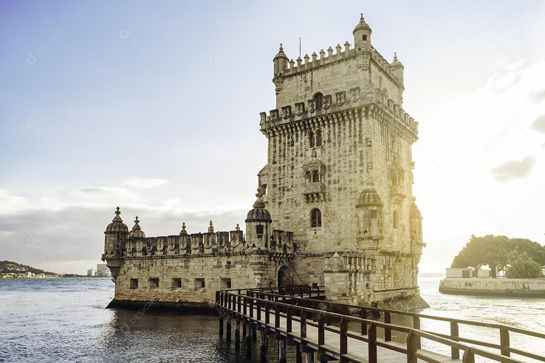 Foto Vista Torre Belém Lisboa Portugal Pôr do Sol Imagem JPG