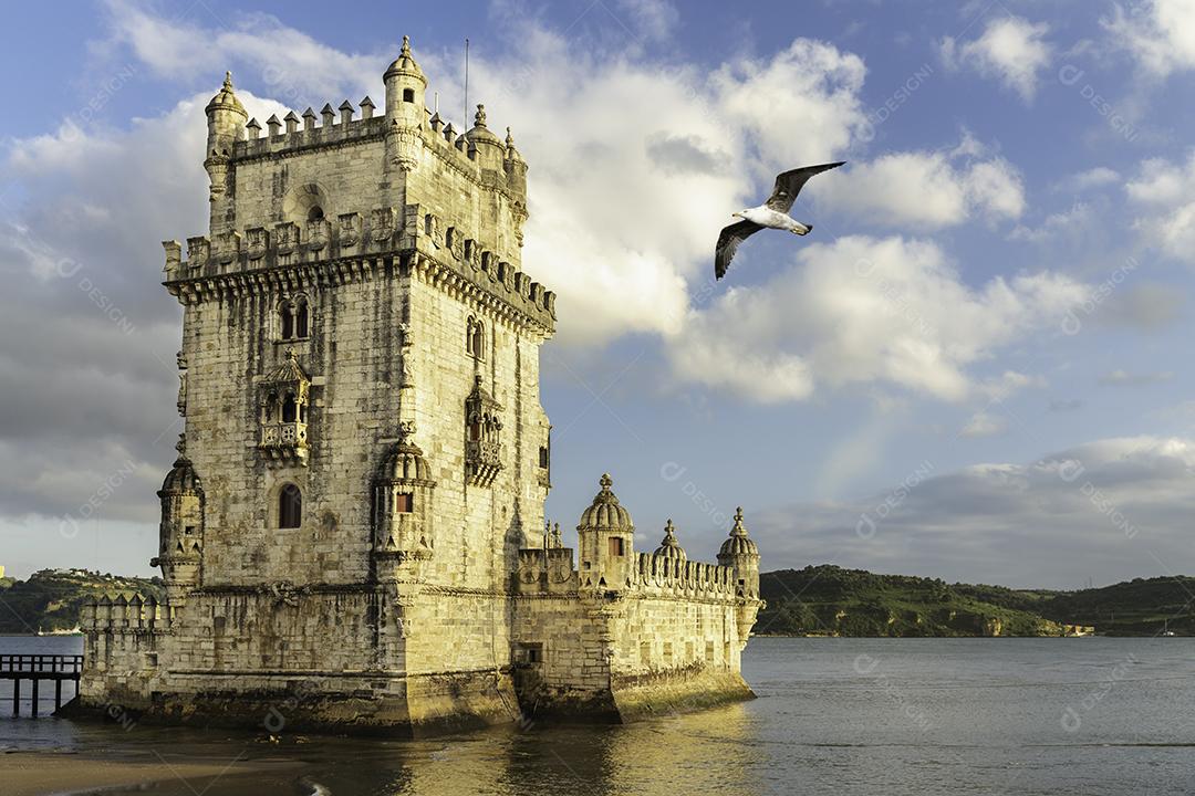 Foto Vista Torre Belém Lisboa Portugal Pôr do Sol Imagem JPG