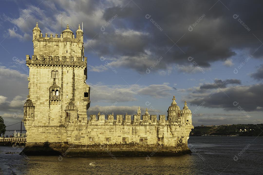 Foto Vista Torre Belém Lisboa Portugal Pôr do Sol Imagem JPG