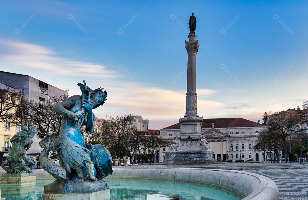 Foto Praça Rossio Lisboa Portugal Imagem JPG