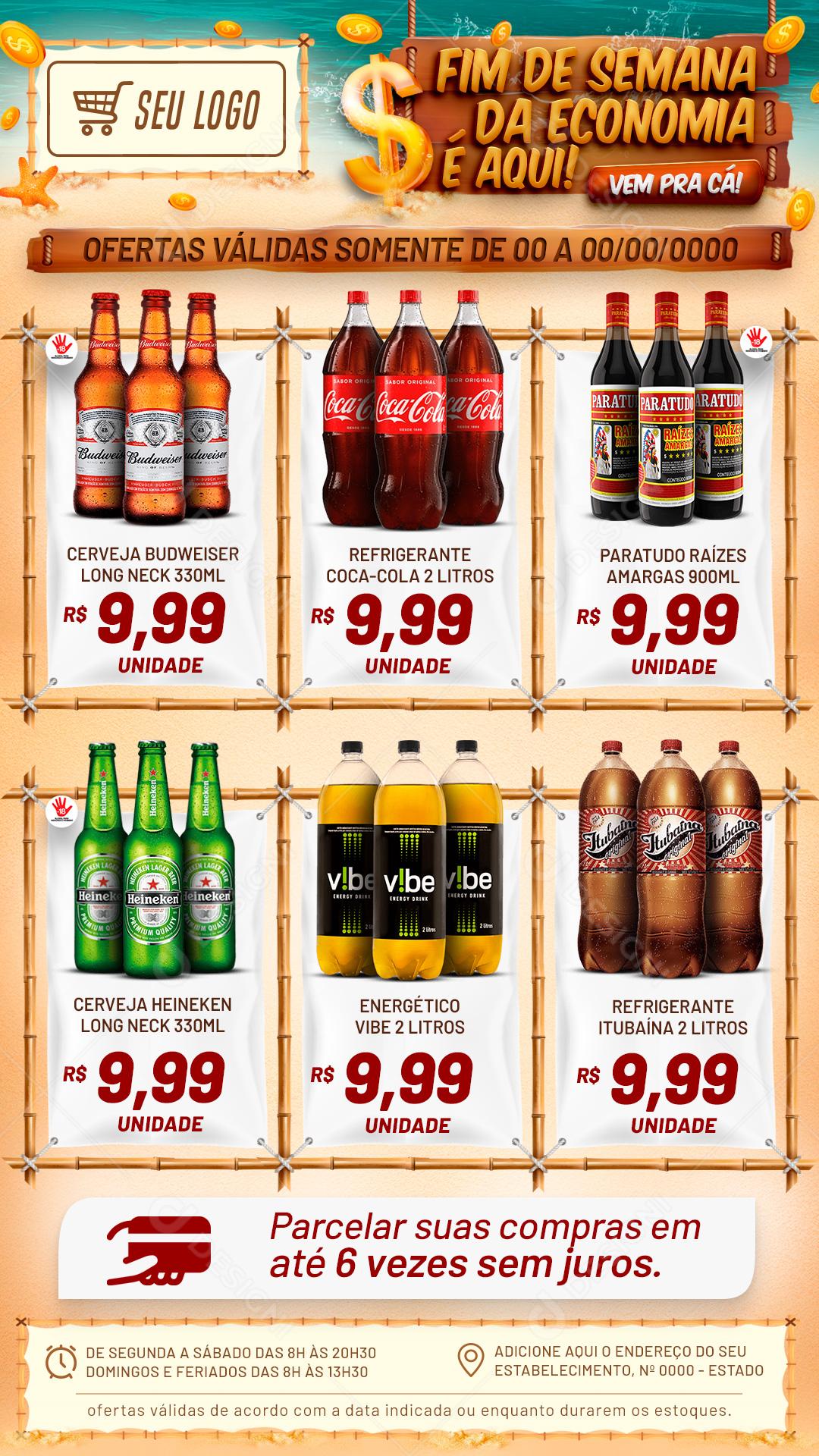 Encarte Fim De Semana Da Economia é Aqui Social  Media PSD Editável