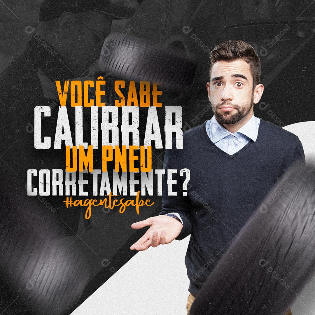 Post Mecânica Você Sabe Calibrar Um Pneu Social Media PSD Editável