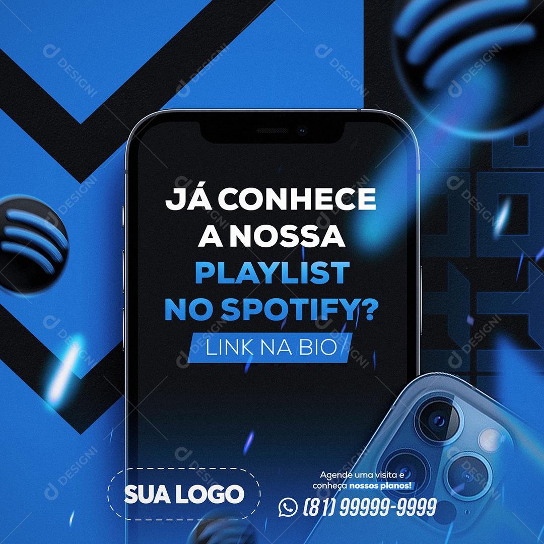 Post Academia Já Conhece Nossa Playlist Social Media PSD Editável