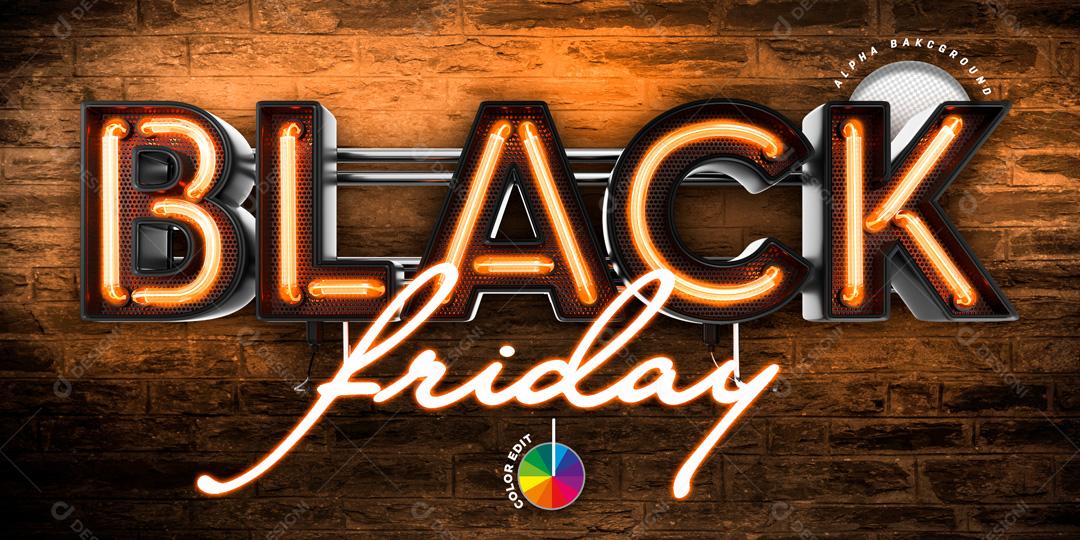 Selo 3D Para Composição Black Friday Social Media PSD Editável