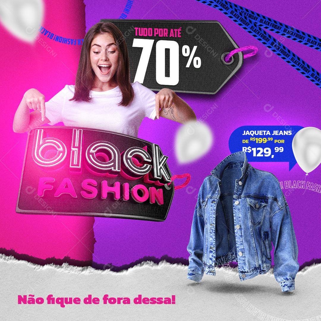 Black Fashion Não Fique De Fora Dessa Social Media PSD Editável