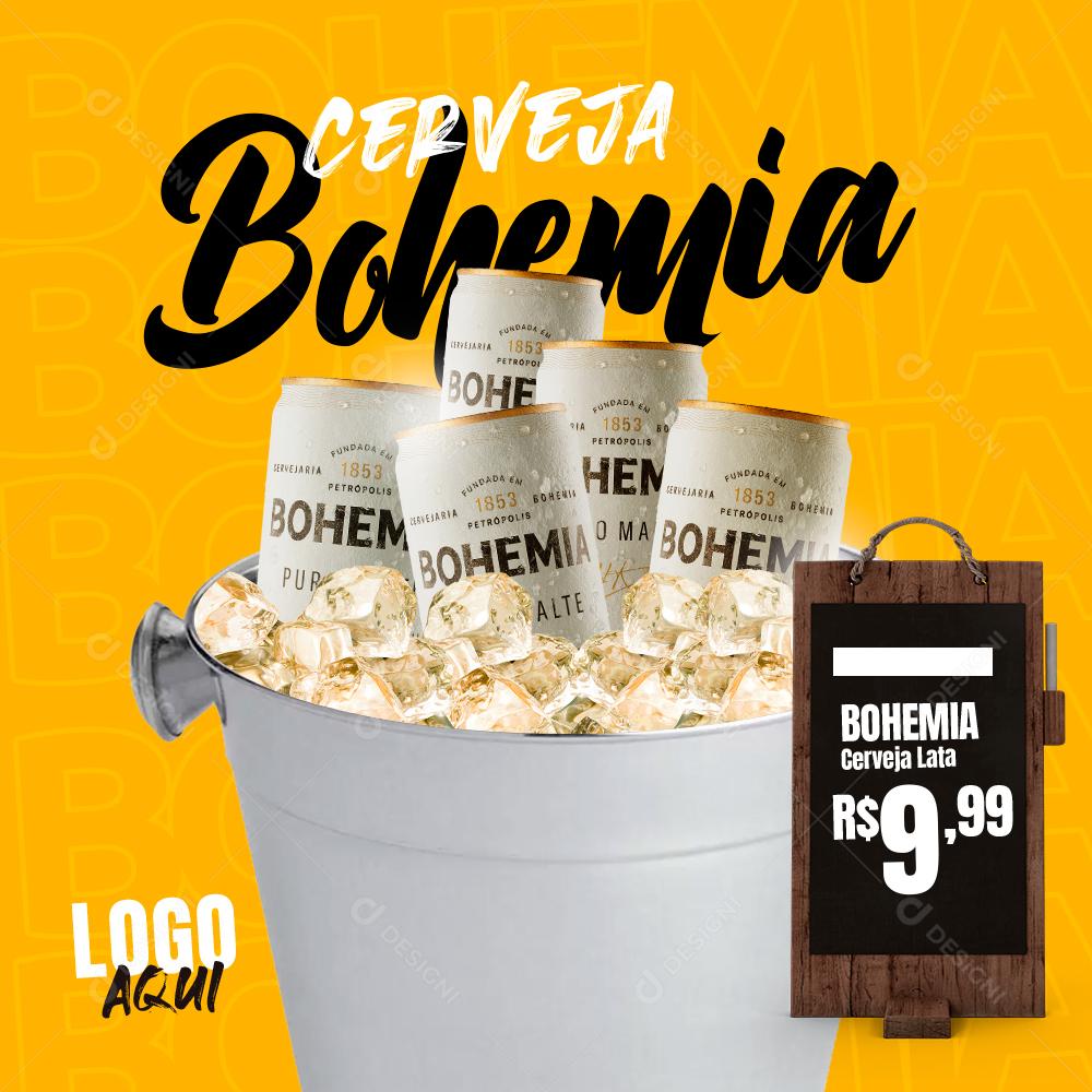 Cerveja Bohemia Lata Bares Social Media PSD Editável