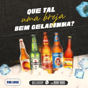 Social Media Distribuidora Que Tal Uma Breja Bebidas PSD Editável