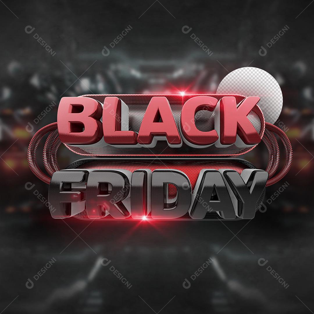 Selo 3D Para Composição Black Friday PSD