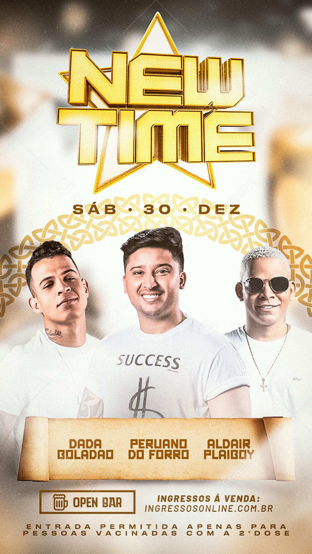 Story Flyer Show Pré Réveillon New Time Cantores Artistas PSD Editável