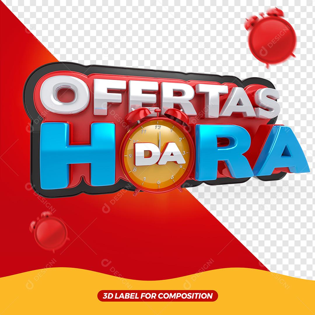 Selo 3D para Composição Ofertas Da Hora PSD