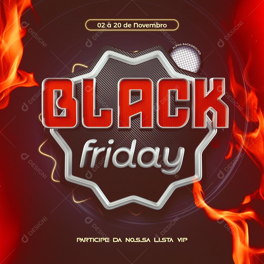 Post Black Friday Lista VIP Social Media PSD Editável