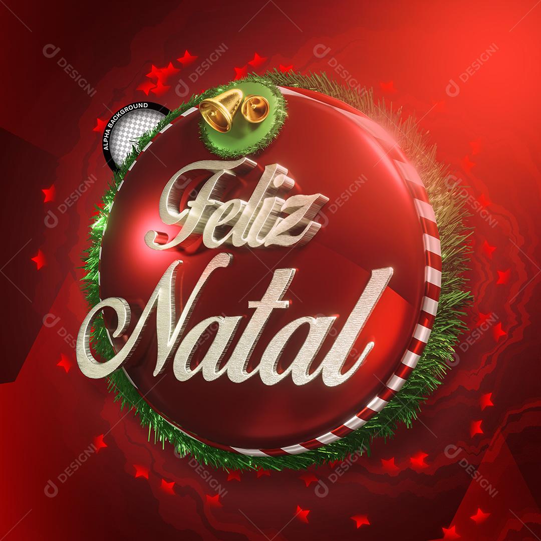 Selo 3D Para Composição Feliz Natal PSD