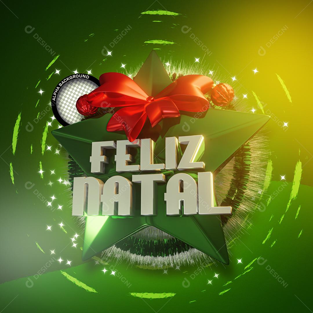 Selo 3D Para Composição Feliz Natal PSD