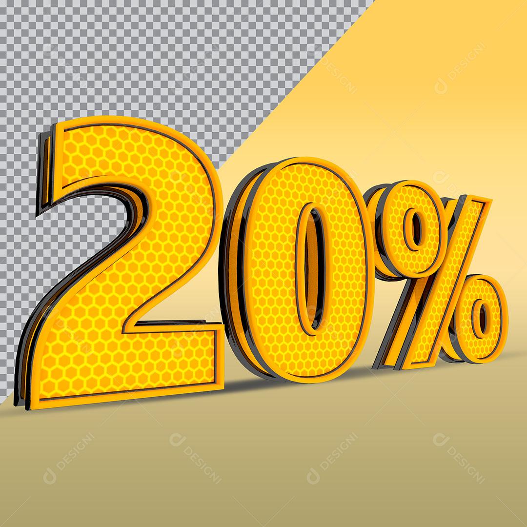 20% Elemento 3D Composição PSD Editável