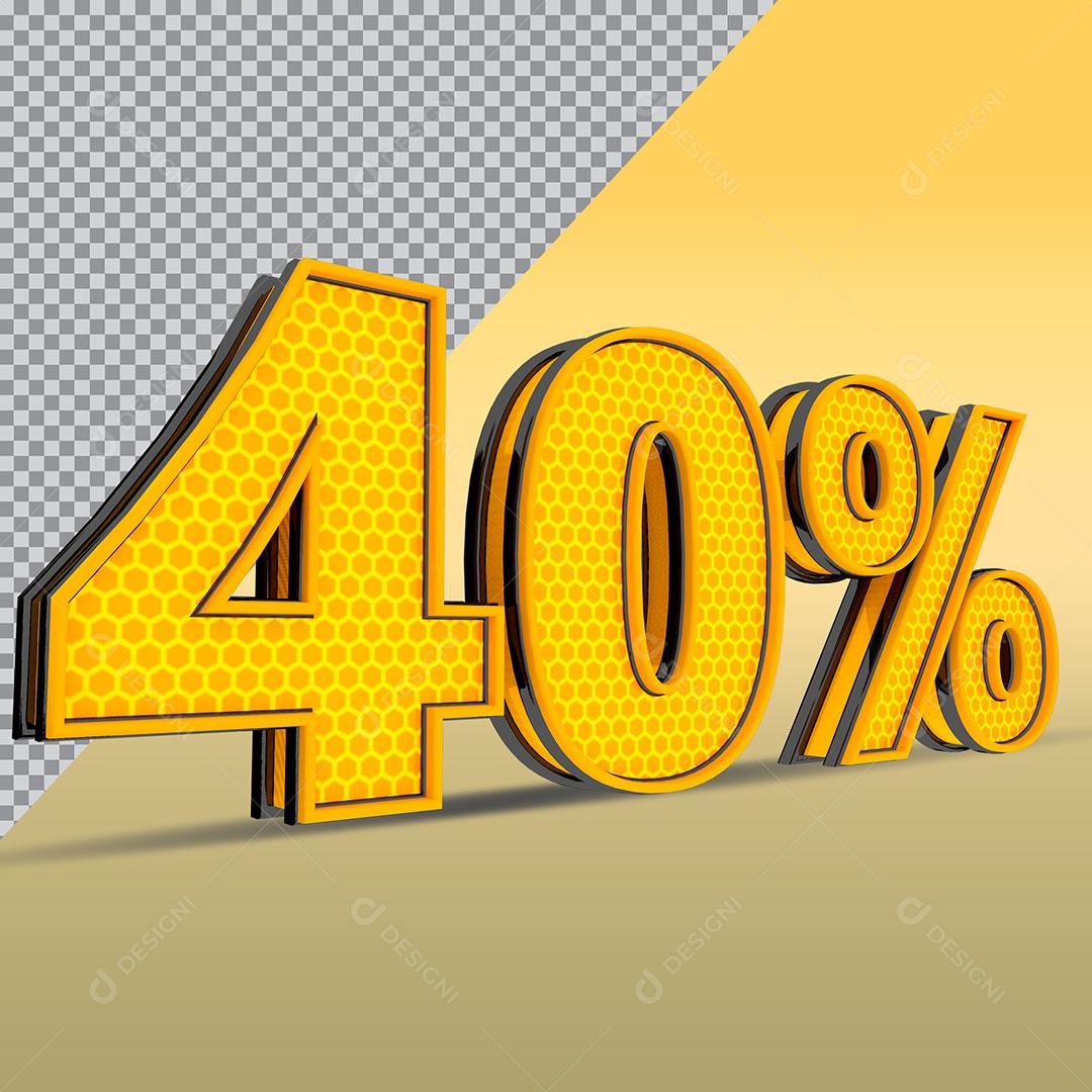40% Elemento 3D Composição PSD Editável
