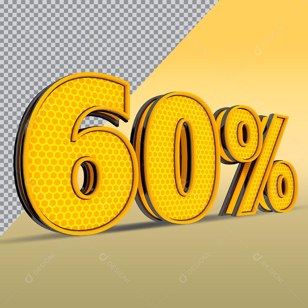 60% Elemento 3D Composição PSD Editável
